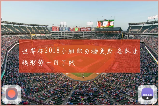世界杯2018小组积分榜更新 各队出线形势一目了然
